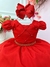 Vestido Infantil Vermelho Cinto de Pérolas Casamento Luxo (7504VMN) - loja online
