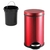 LIXEIRA VERMELHA INOX CESTO LIXO REMOVIVEL COM PEDAL ACO INOXIDAVEL DECORATIVA REDONDA PREMIUM (7794) na internet