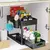 Organizador de 2 camadas, cesta deslizante, organizador, rack de armazenamento c