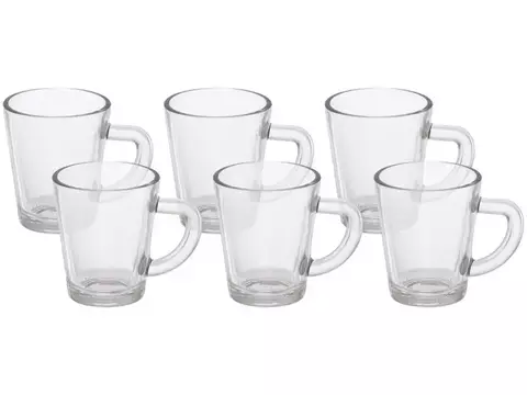 Jogo 6 Xícaras de Café Vidro Hauskraft Lisa 70ml