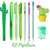 Kit Papelaria Fofa Cacto Kawaii Lapis Borracha Apontador Caneta Fofas - comprar online