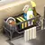 Cozinha pia dreno rack organizador, plástico ABS, sabão, esponja, pano de prat