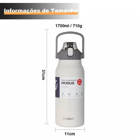 Garrafa De Água Térmica De Aço Inoxidável Grande Capacidade Com Palha Copo T