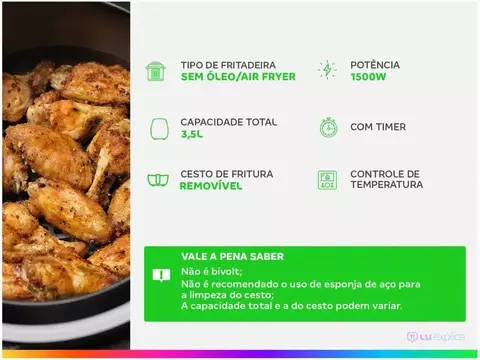 Fritadeira Elétrica sem Óleo/Air Fryer Mondial - 220V