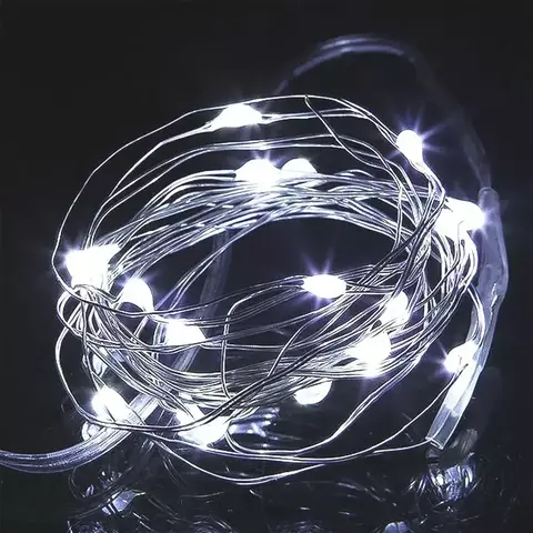 Pisca Fio De Fada Natal 30 Lâmpadas LED Branco Á Pilha De 3m