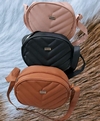 Bandolera oval (negra,marron y rosa)