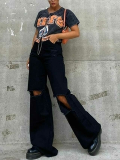 WIDE LEG BLACK ROTURAS