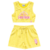 Conjunto Fakini regata cropped e short em moletinho linho amarelo - comprar online