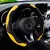 Capa de couro para volante de carro fibra de carbono PU sem anel interno - full story