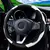 Capa de couro para volante de carro fibra de carbono PU sem anel interno - full story