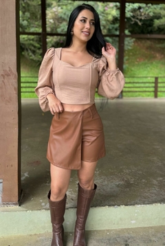 CROPPED MANGA LONGA na internet
