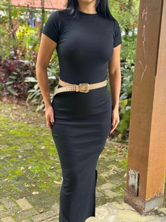 VESTIDO MIDI CANELADO