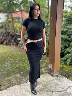 VESTIDO MIDI CANELADO - comprar online