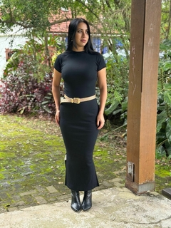 VESTIDO MIDI CANELADO - loja online
