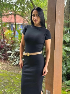 VESTIDO MIDI CANELADO - BKR STORE