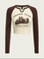 Camiseta crop con estampado de slogan de manga reglán (Talla S)