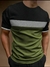 Camiseta Color combinado ribete de rayas