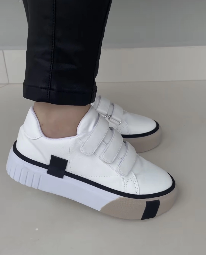 Tenis Kira Branco/Preto