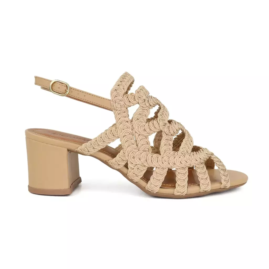 Sandália Joice Tramada Valentina Flats Bege