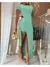 Vestido Longo com Fenda e Shorts