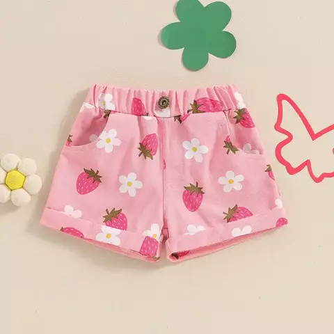 Shorts Jeans Bebê Com Estampa