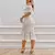 Vestido Midi Branco em Renda Ombro a Ombro