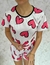 Pijama Manga - Estampa Corações Rosas - loja online