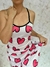 Pijama Alça- Estampa Corações Rosas - comprar online