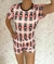 Pijama Manga - Estampa Xadrez rosa - loja online