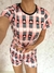 Pijama Manga - Estampa Xadrez rosa
