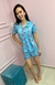 Pijama Americano Verão - Estampa Corações, fundo azul - loja online