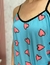 Pijama Alça- Estampa Corações, fundo azul - comprar online