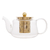 CHALEIRA DE VIDRO BOROSSILICATO RESISTENTE A CALOR C/ INFUSOR DOURADO INOX 600ml