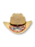 Sombrero de lona cuadrillada en color beige para bebé con diseño divertido y logotipo de Apache Hats.