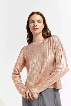 SWEATER TRENZAS FOIL - COBRE - comprar online