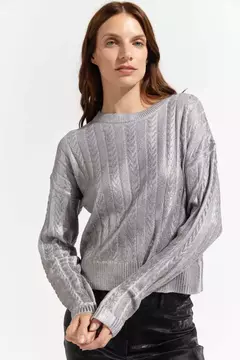 SWEATER TRENZAS FOIL - PELTRE en internet
