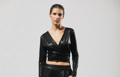 Remera Lamé Negra - comprar online