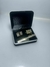 Kit Abotoadura + Prendedor de Gravata Dourado com Detalhes em Prata