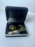 Kit Abotoadura + Prendedor de Gravata Dourado com Detalhes em Prata
