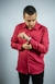 Camisa Social Marsala - Xadrez Minimalista na internet