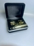 Kit Abotoadura + Prendedor de Gravata Dourado com Detalhes em Prata