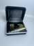 Kit Abotoadura + Prendedor de Gravata Dourado com Detalhes em Prata