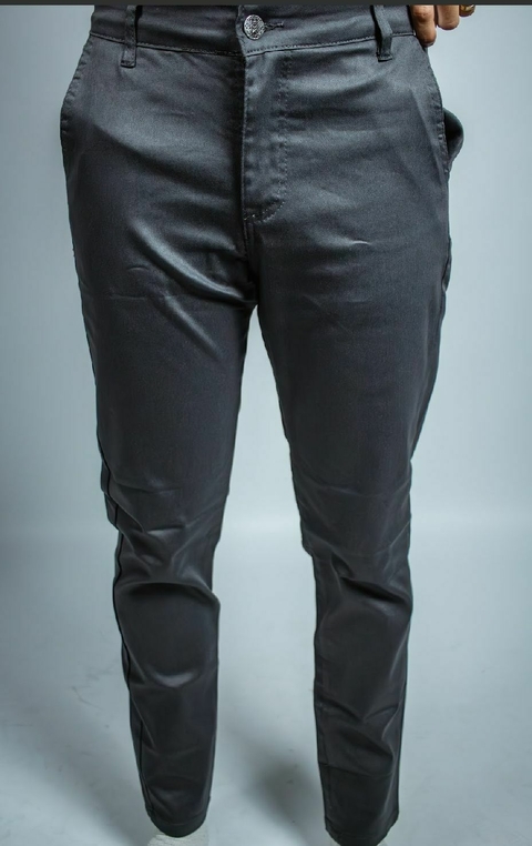 Calça de Sarja com Elastano – Cinza Chumbo Modelo Sport Fino