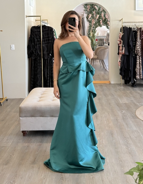 Vestido strapless satinado - comprar en línea