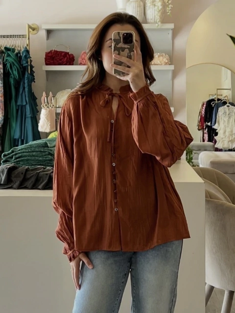 Camisa color terracota - comprar en línea