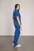 Ambo Jazmín Poly azul francia con fucsia OH! - Modo Ambo