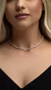 Colar Chocker de Prata Pipoca.