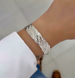 Pulseira de Prata Laminada Dez Fios.