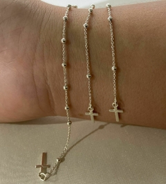 Pulseira de Prata Terço.