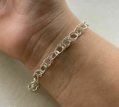 Pulseira de Prata Elos Duplos.
